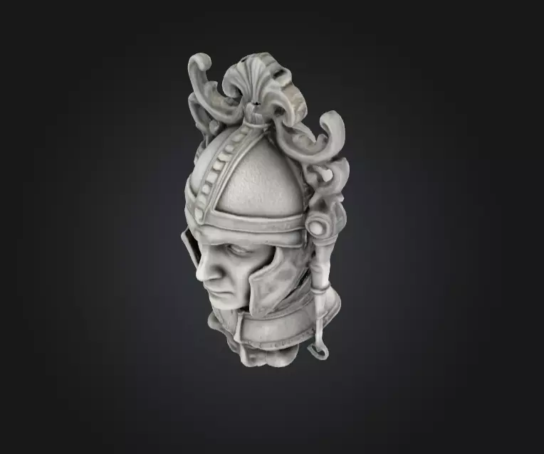 Roman Centurion Marble Relief Low-poly 3D model_12