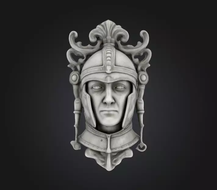 Roman Centurion Marble Relief Low-poly 3D model_1