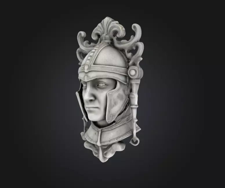 Roman Centurion Marble Relief Low-poly 3D model_2