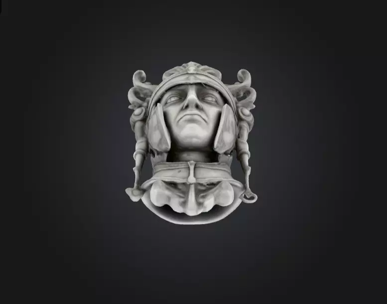 Roman Centurion Marble Relief Low-poly 3D model_8