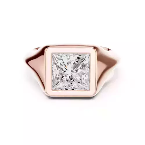 Solitaire Bezel Set Princess Cut Diamond Taper Shank Ring Video