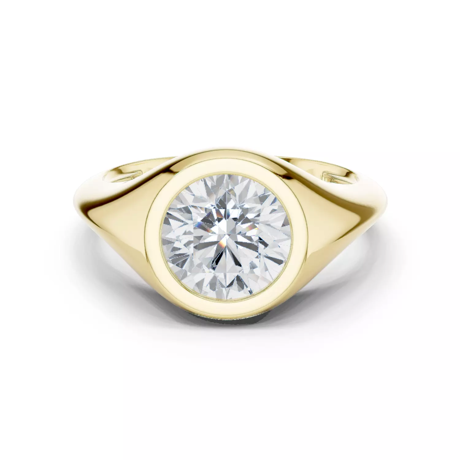 Solitaire Bezel Set Round Cut Diamond Engagement Ring  Video 3D print model_13