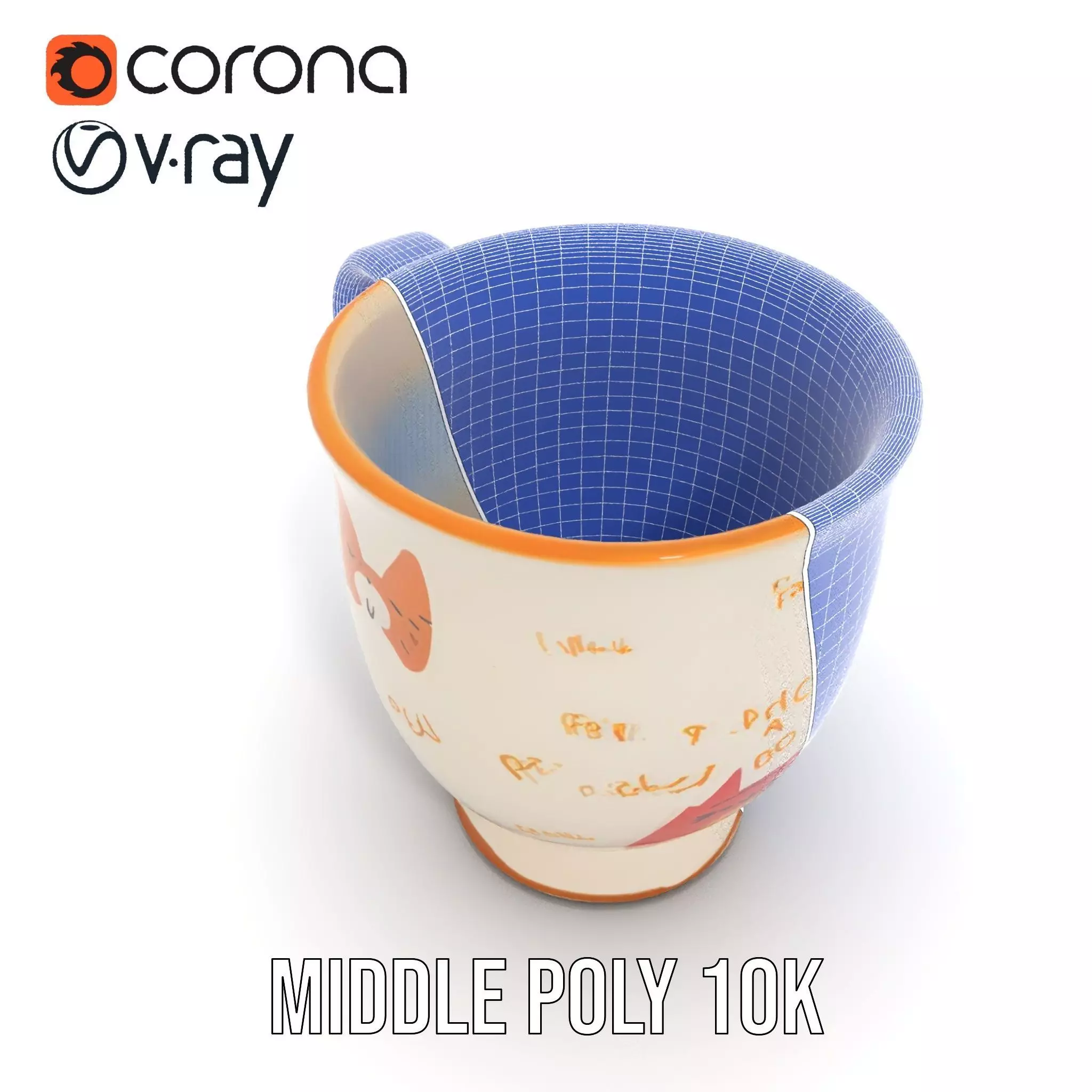 Cute Cat Mug model pack Low-poly 3D model_29