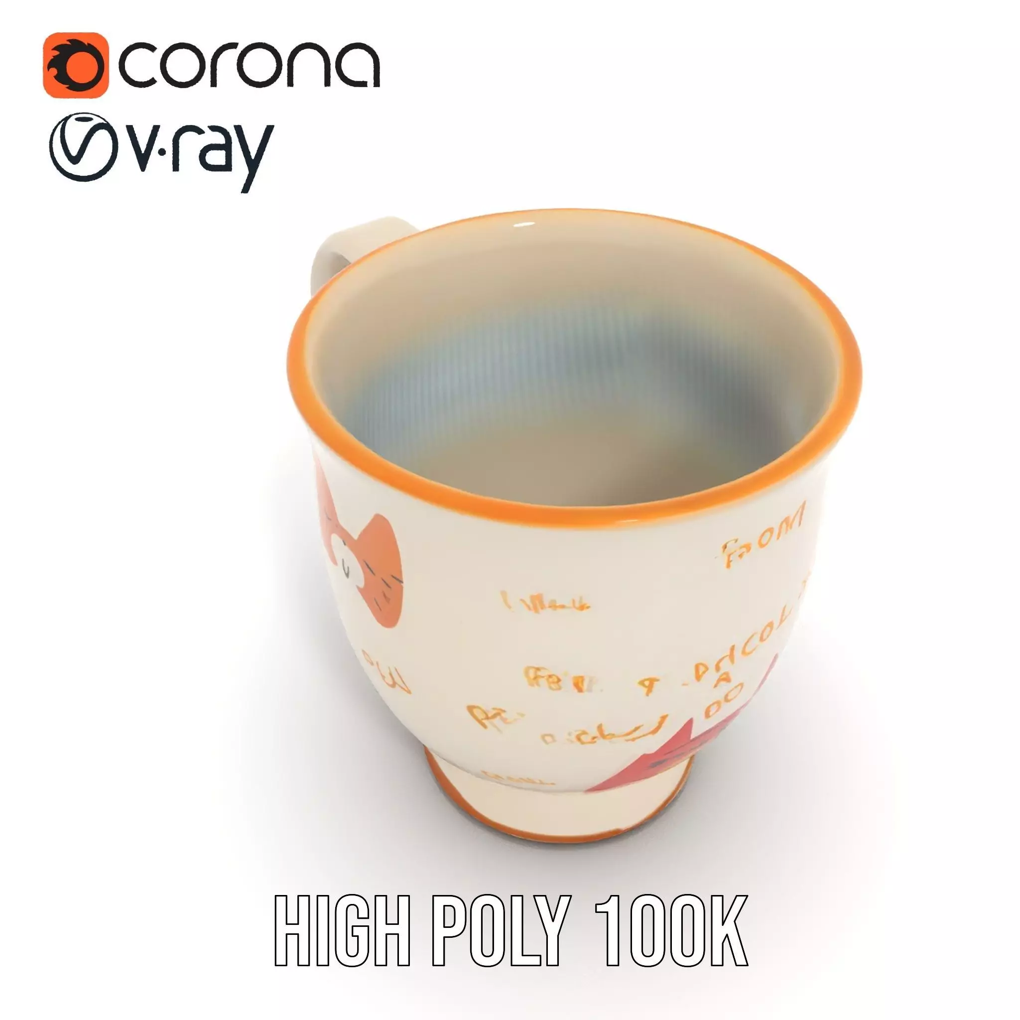 Cute Cat Mug model pack Low-poly 3D model_15