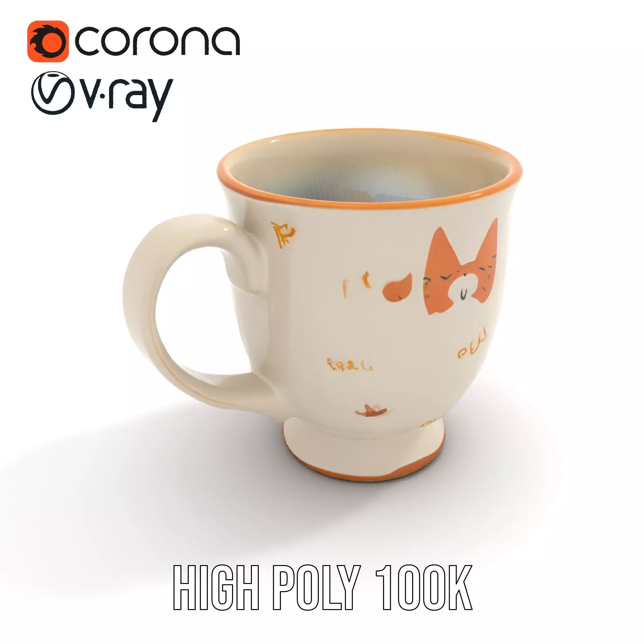 Cute Cat Mug model pack Low-poly 3D model_18