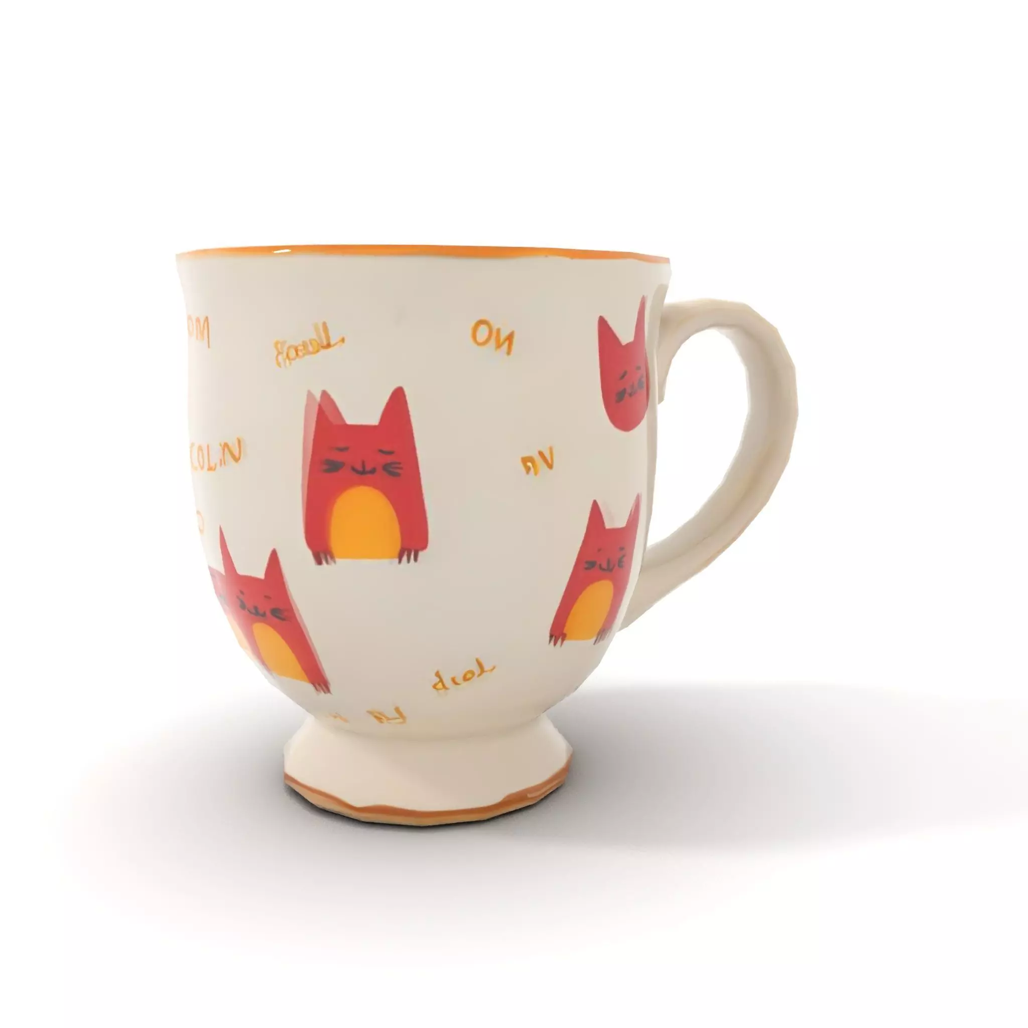 Cute Cat Mug model pack Low-poly 3D model_7