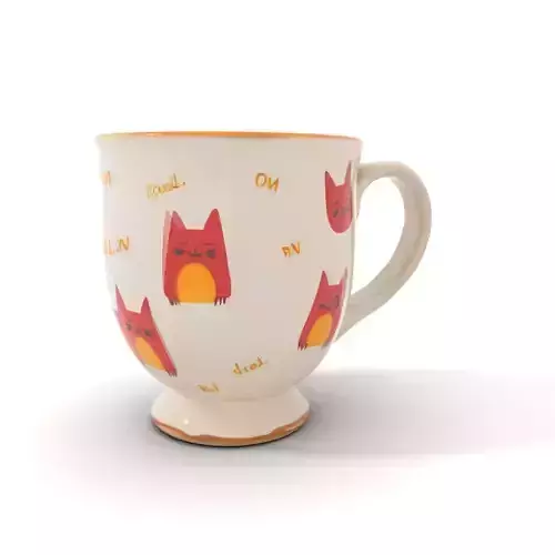 Cute Cat Mug model pack Low-poly 3D model