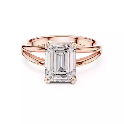Solitaire Emerald Cut Split Shank Engagement Wedding Ring Video