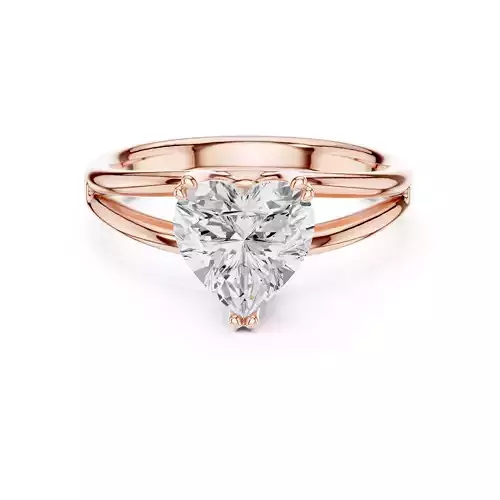 Solitaire Heart Cut Diamond Split Shank Wedding Ring File Video