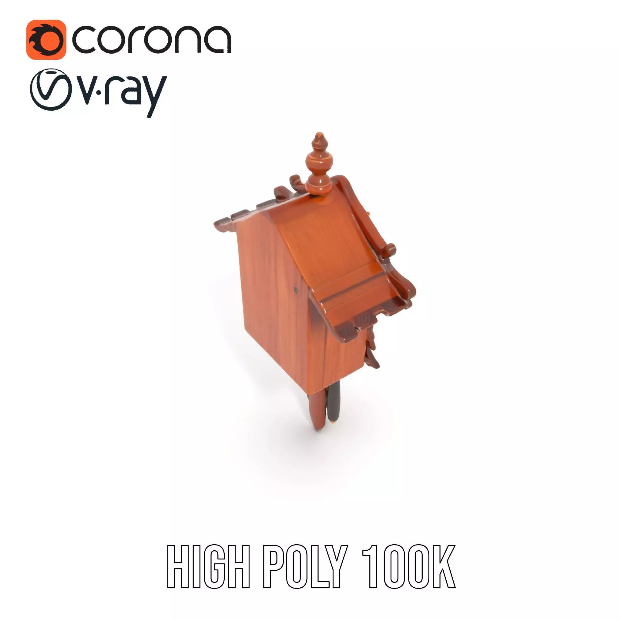 Classic Wooden Cuckoo Clock model pack Low-poly 3D model_26