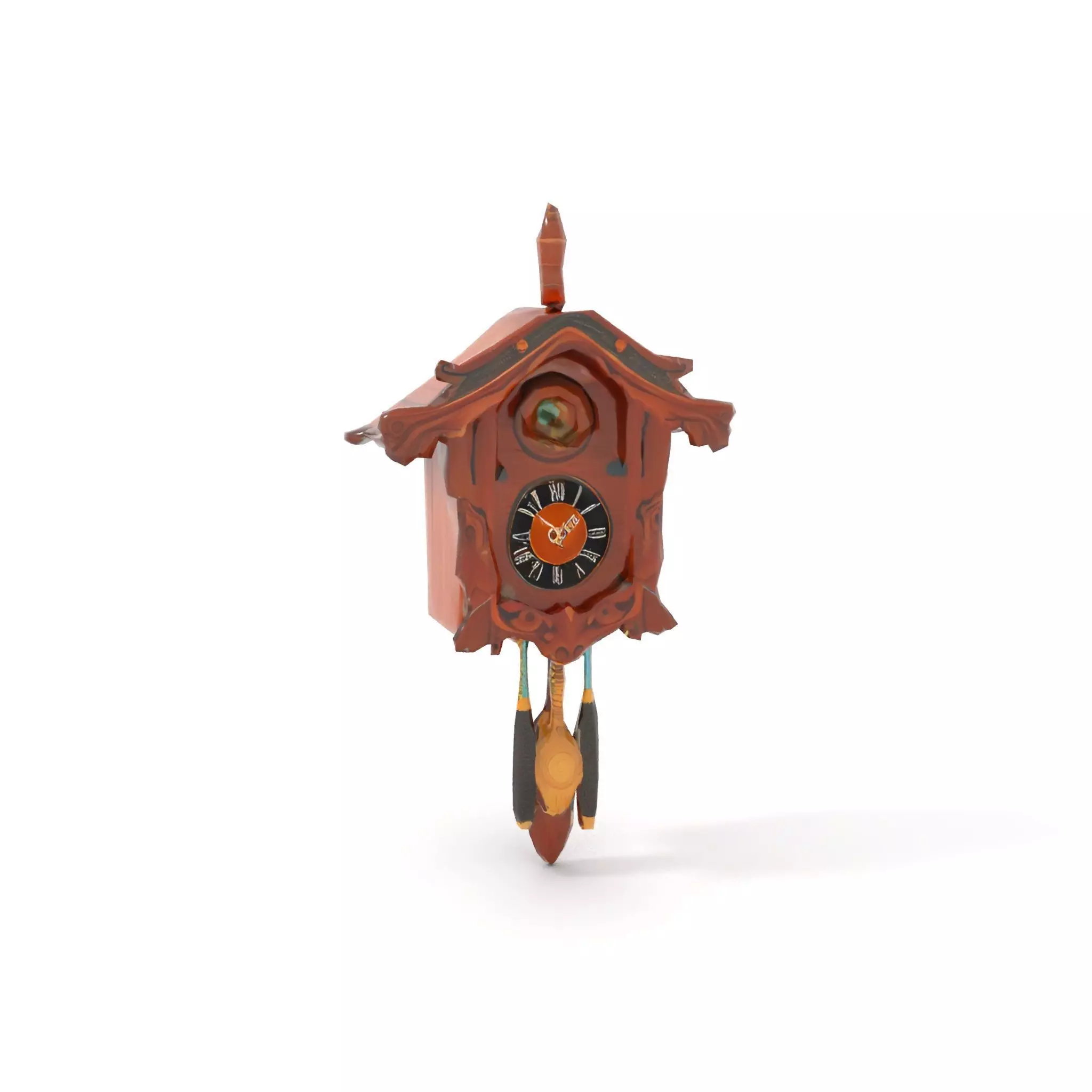Classic Wooden Cuckoo Clock model pack Low-poly 3D model_7