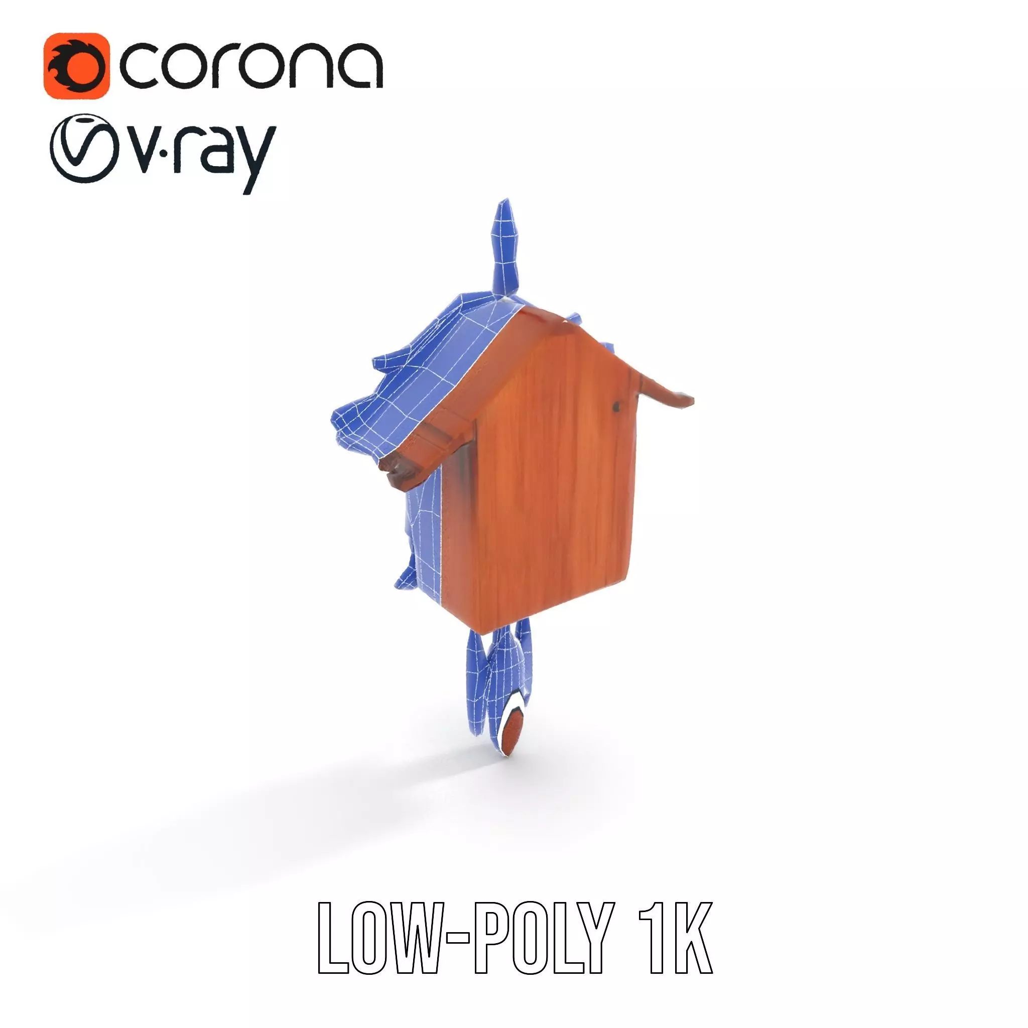 Classic Wooden Cuckoo Clock model pack Low-poly 3D model_16