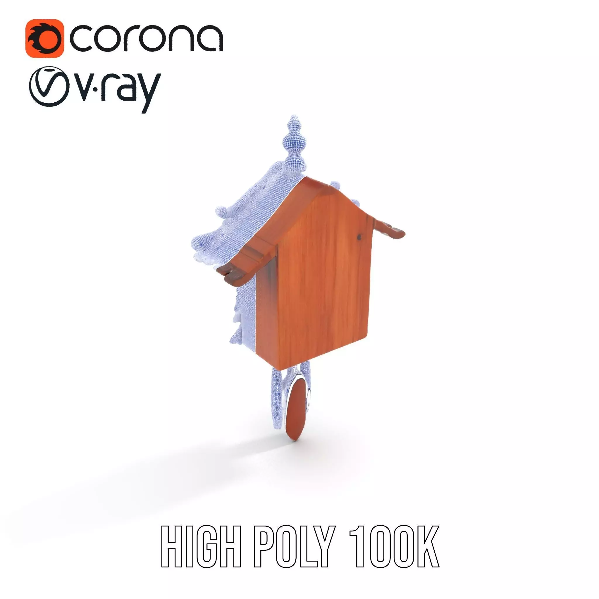 Classic Wooden Cuckoo Clock model pack Low-poly 3D model_17