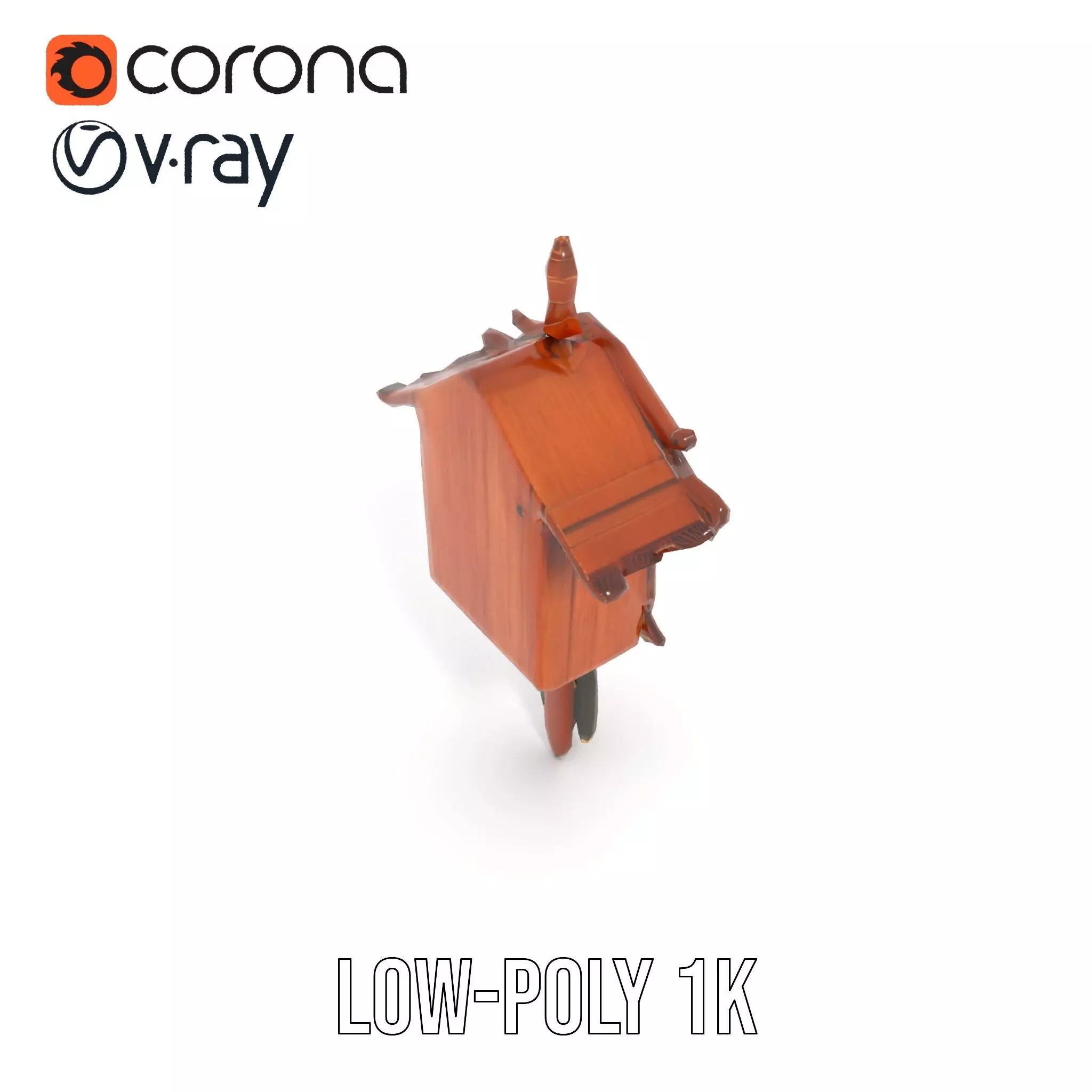 Classic Wooden Cuckoo Clock model pack Low-poly 3D model_14