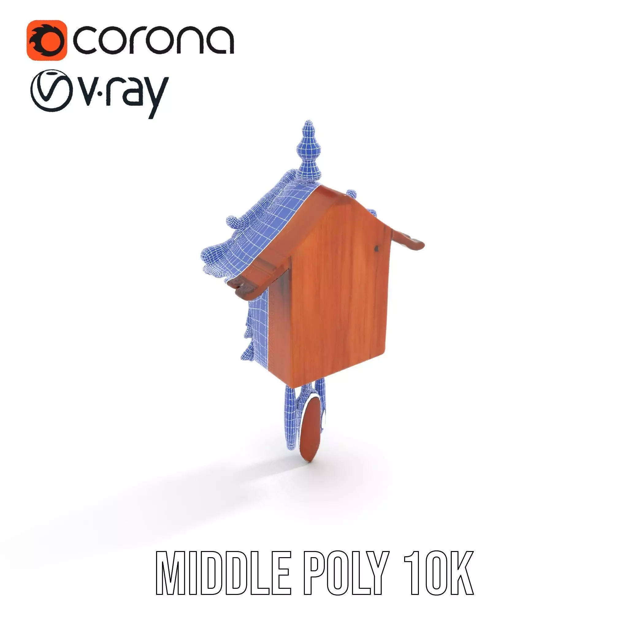 Classic Wooden Cuckoo Clock model pack Low-poly 3D model_30