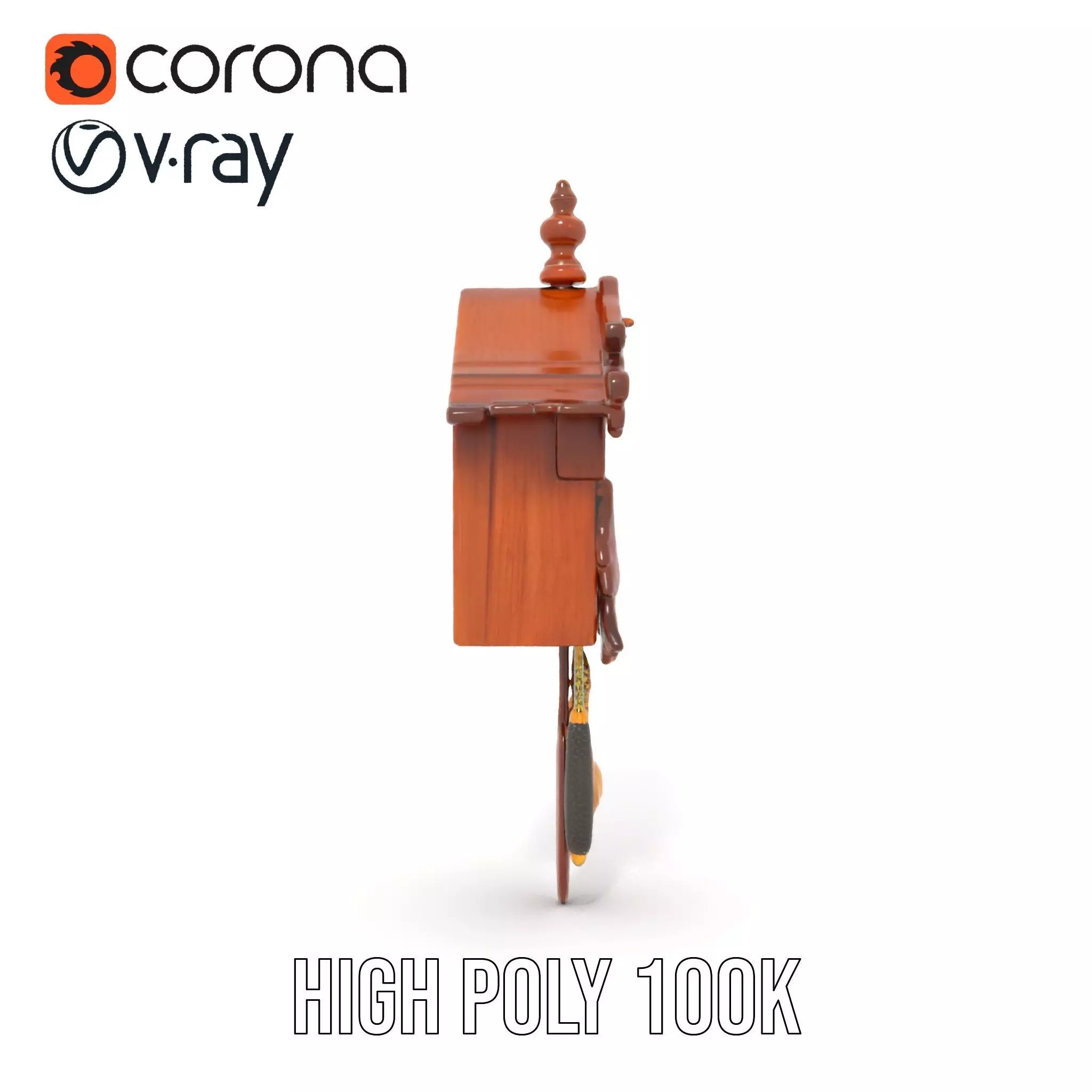 Classic Wooden Cuckoo Clock model pack Low-poly 3D model_29