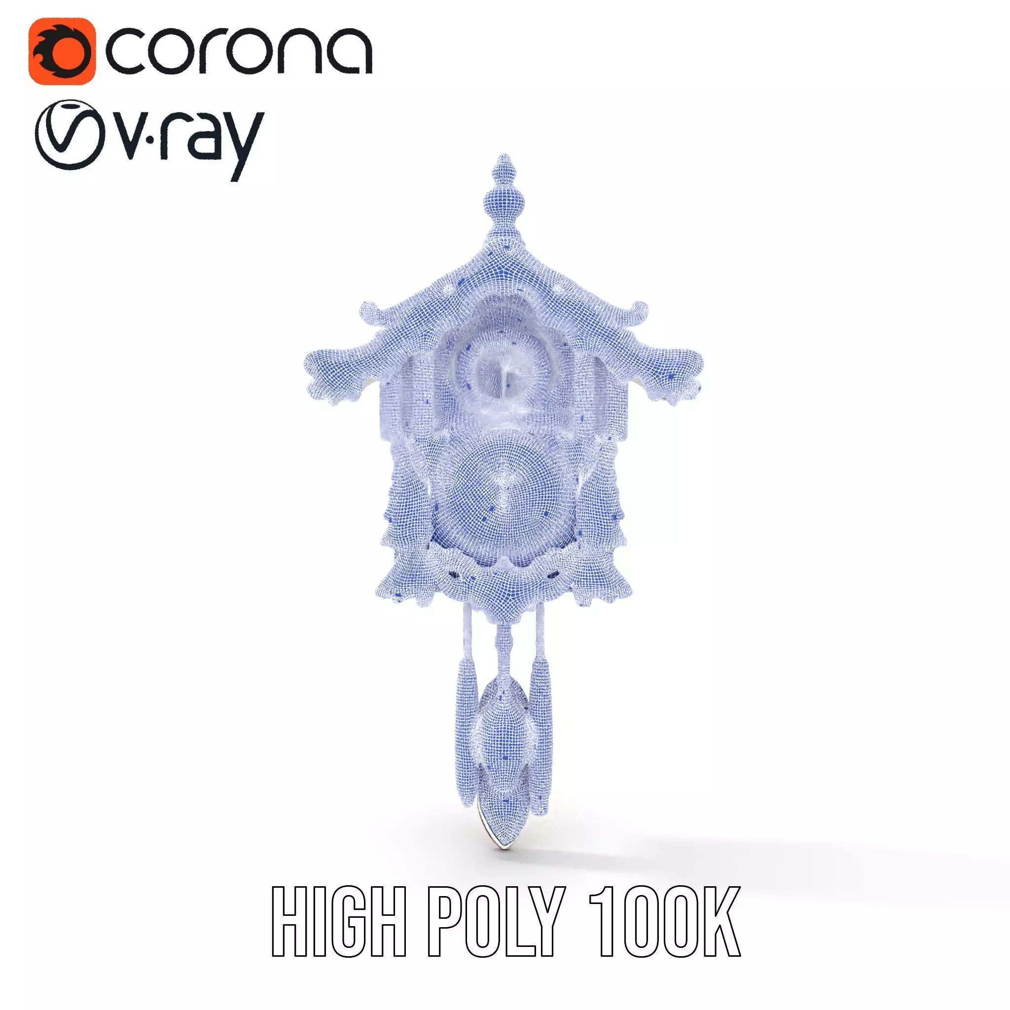 Classic Wooden Cuckoo Clock model pack Low-poly 3D model_33