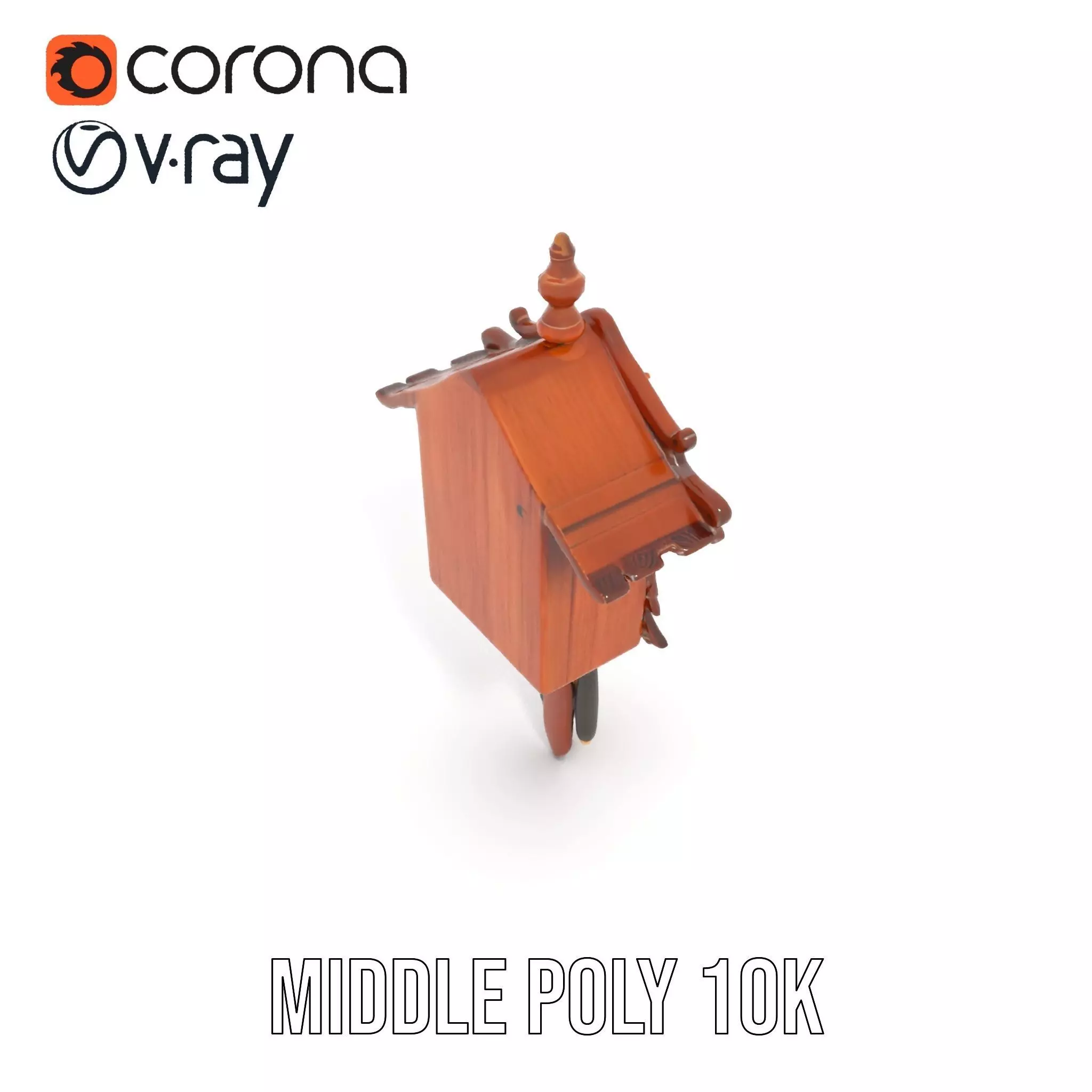 Classic Wooden Cuckoo Clock model pack Low-poly 3D model_13