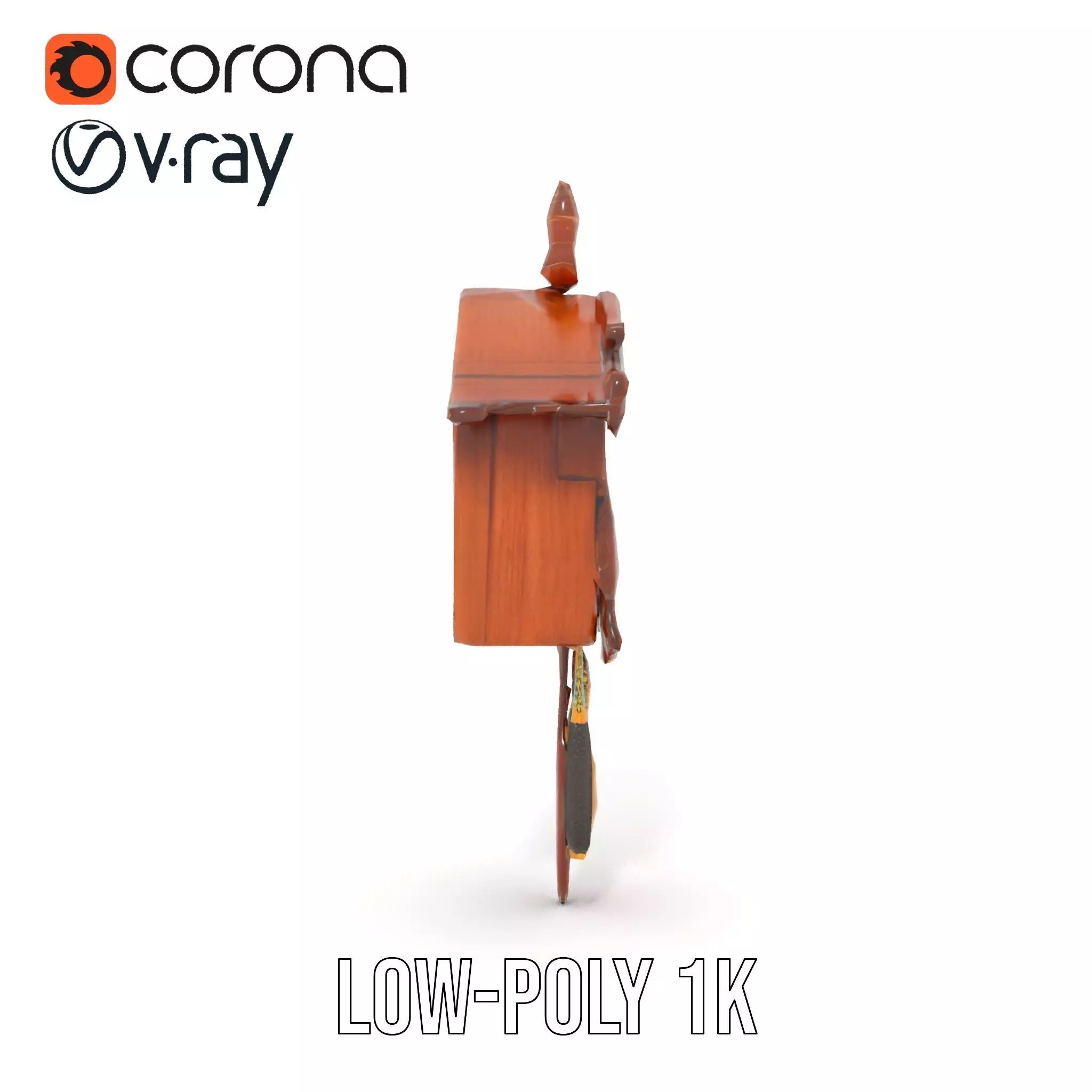 Classic Wooden Cuckoo Clock model pack Low-poly 3D model_28