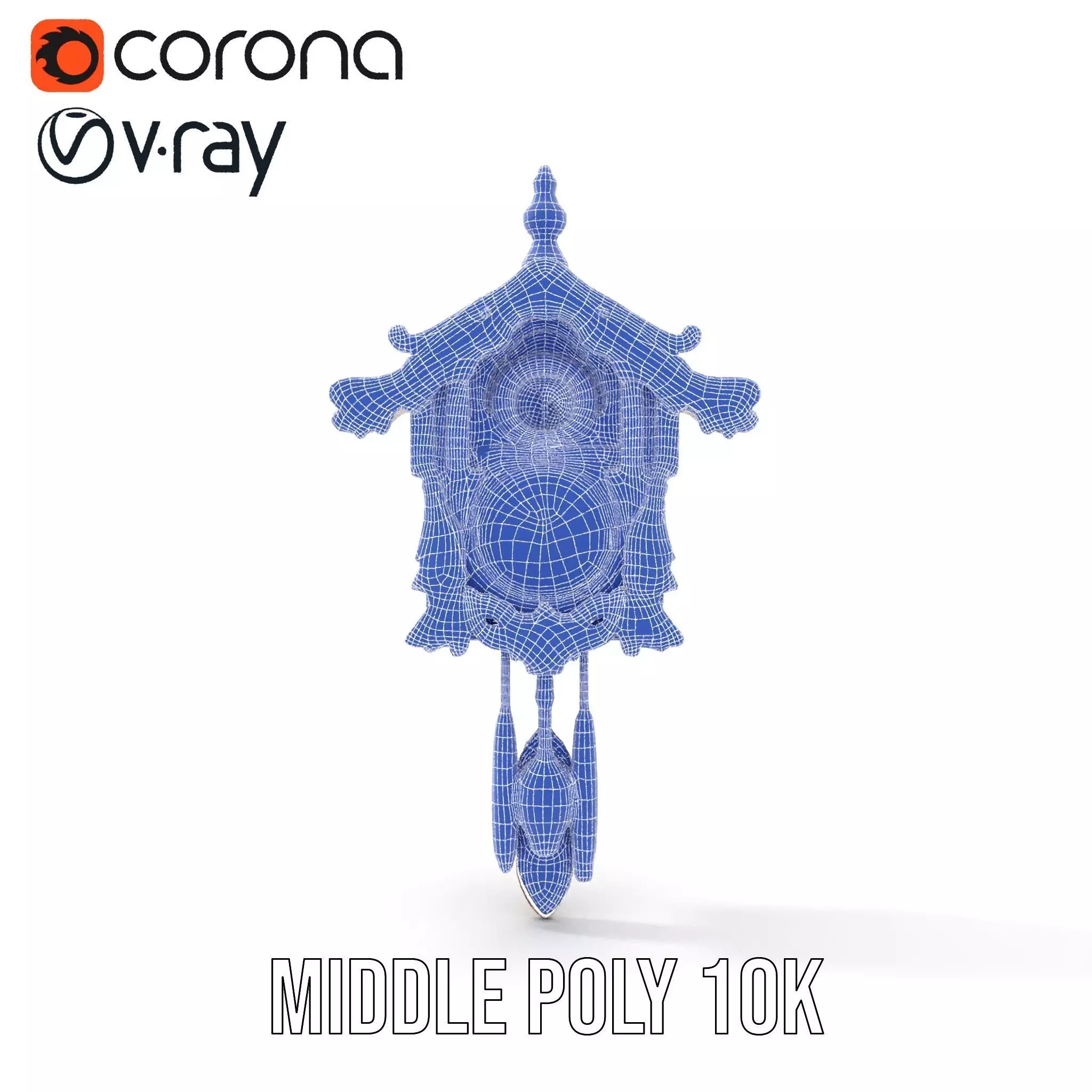 Classic Wooden Cuckoo Clock model pack Low-poly 3D model_18