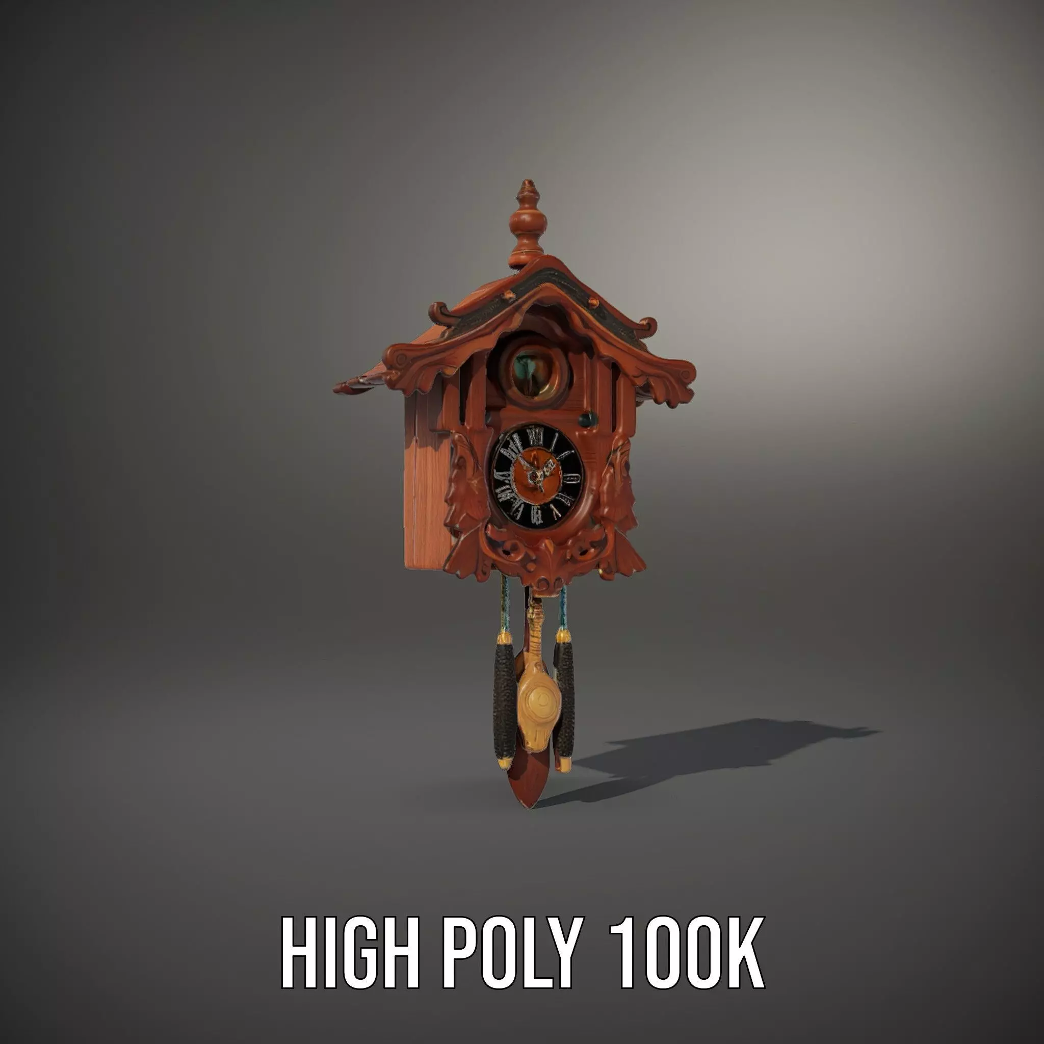 Classic Wooden Cuckoo Clock model pack Low-poly 3D model_10