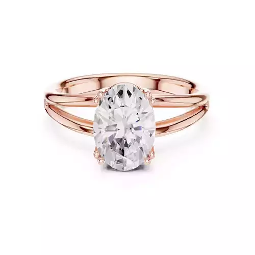 Solitaire Oval Cut Diamond Split Shank Wedding Ring File Video