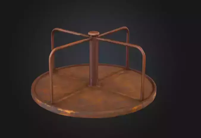 Rustic Spin Carousel Low-poly 3D model
