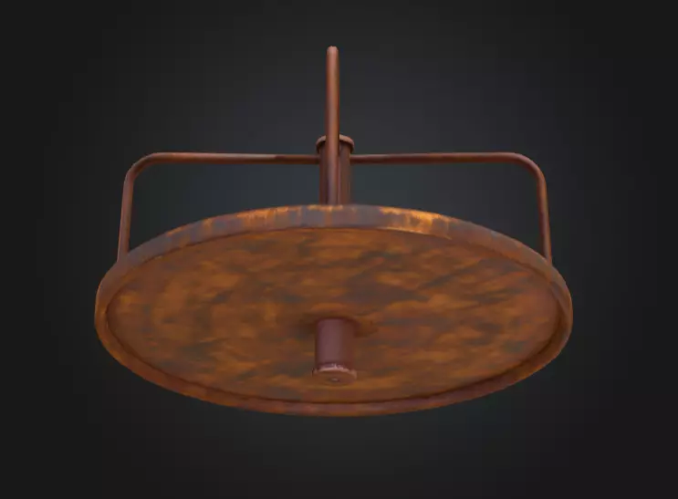 Rustic Spin Carousel Low-poly 3D model_8