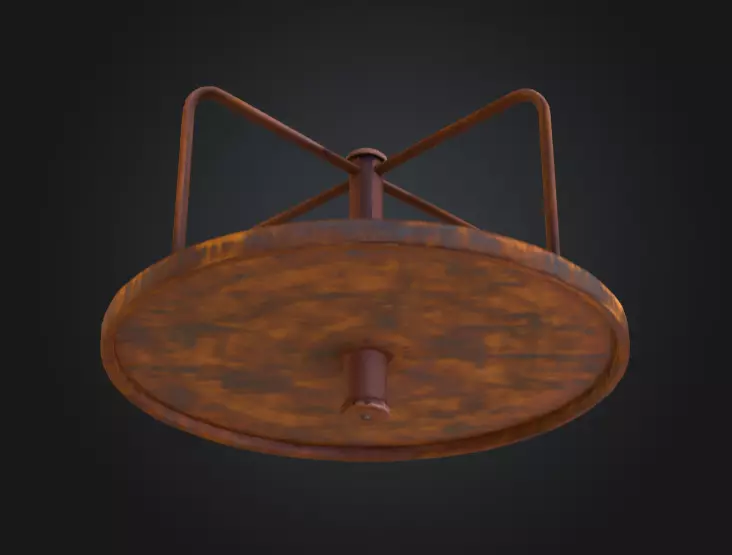 Rustic Spin Carousel Low-poly 3D model_7