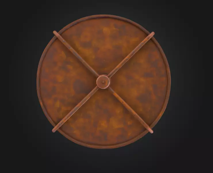 Rustic Spin Carousel Low-poly 3D model_9