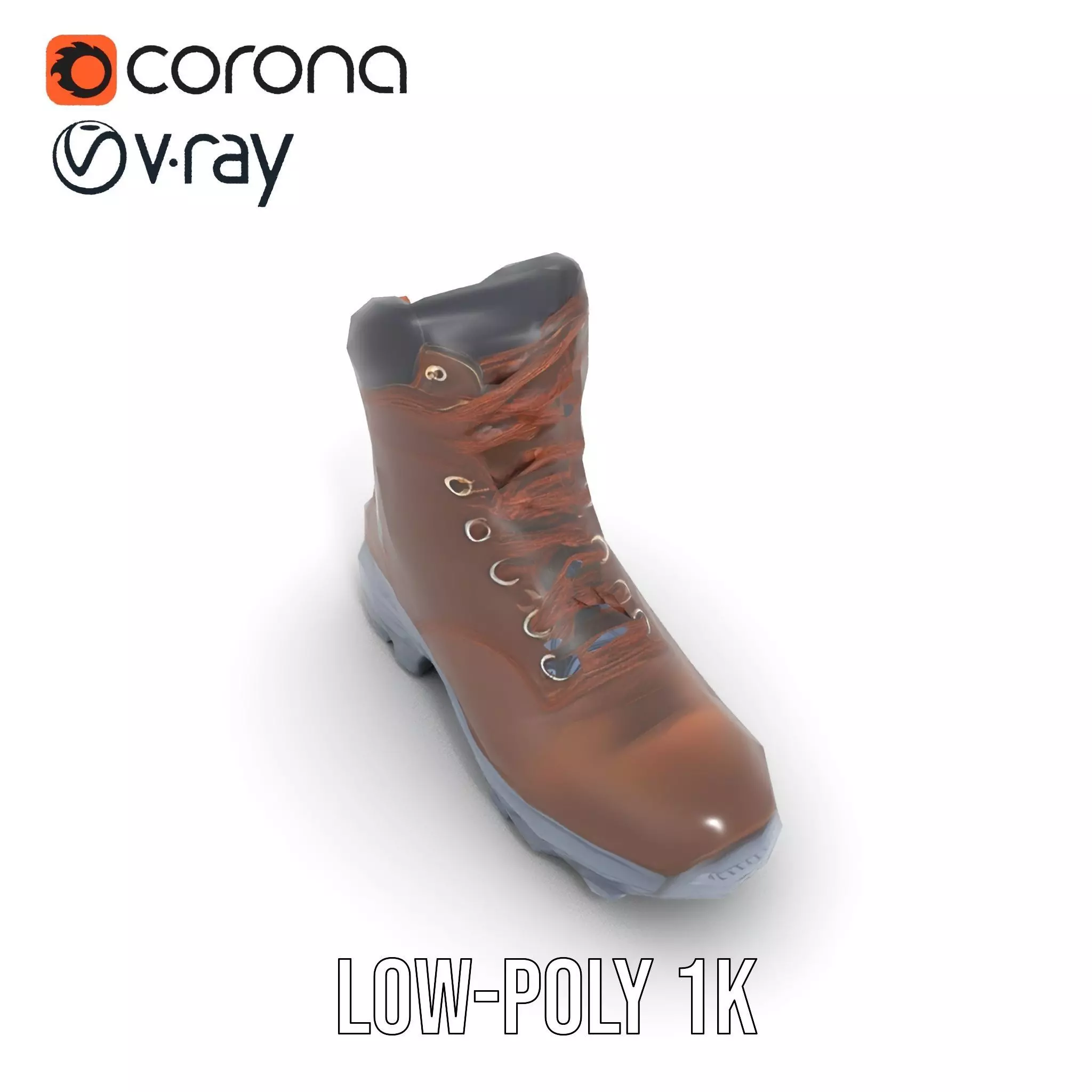 Rugged Leather Boot model pack Low-poly 3D model_12
