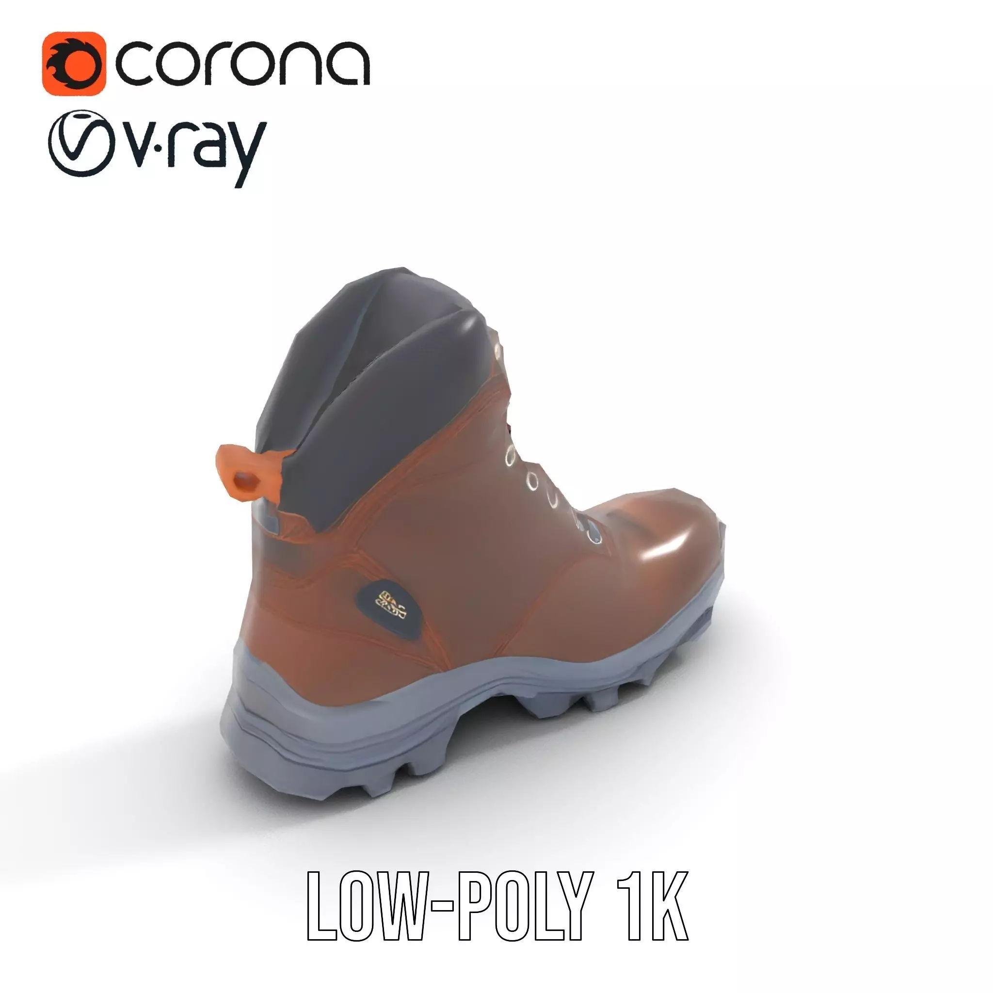 Rugged Leather Boot model pack Low-poly 3D model_7