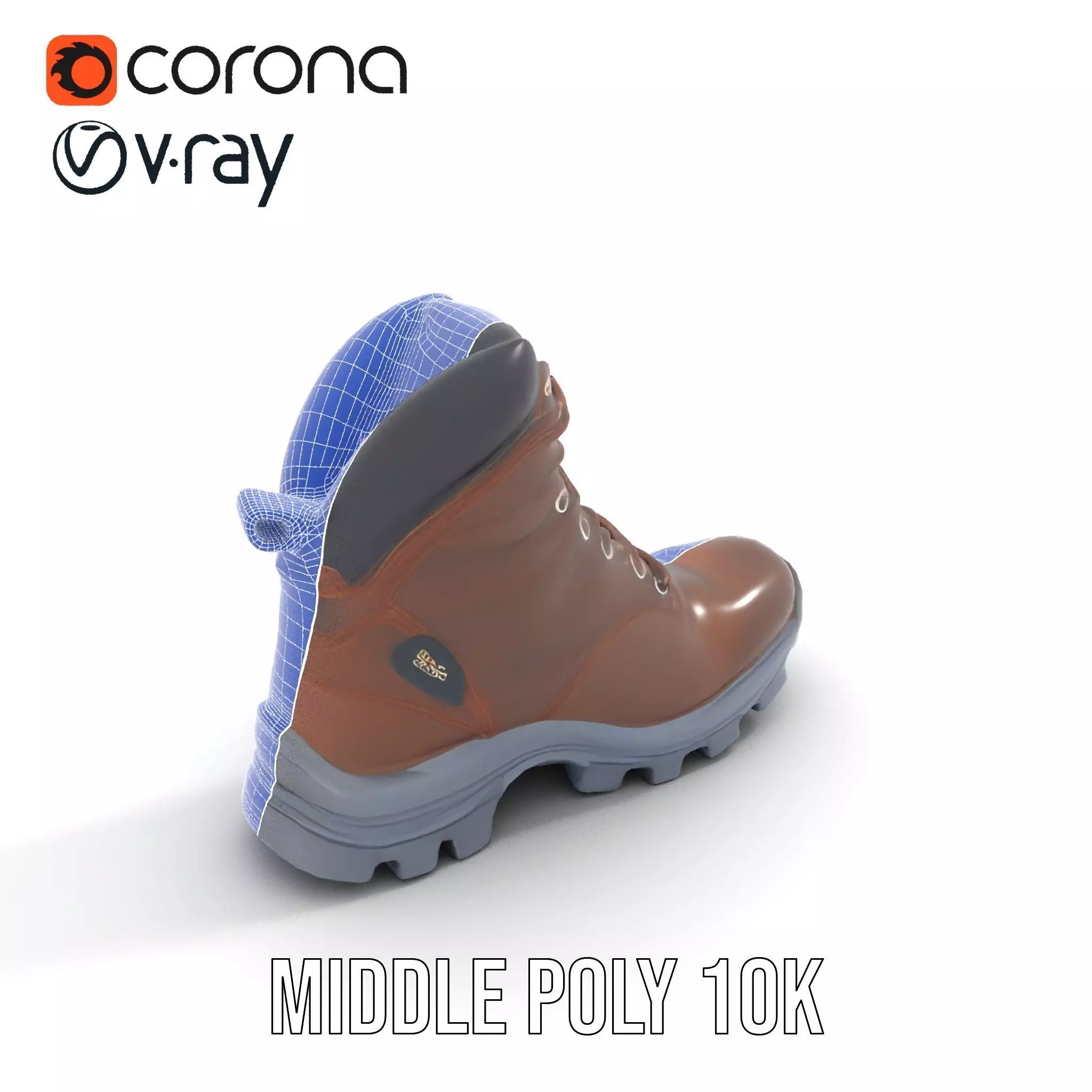 Rugged Leather Boot model pack Low-poly 3D model_19