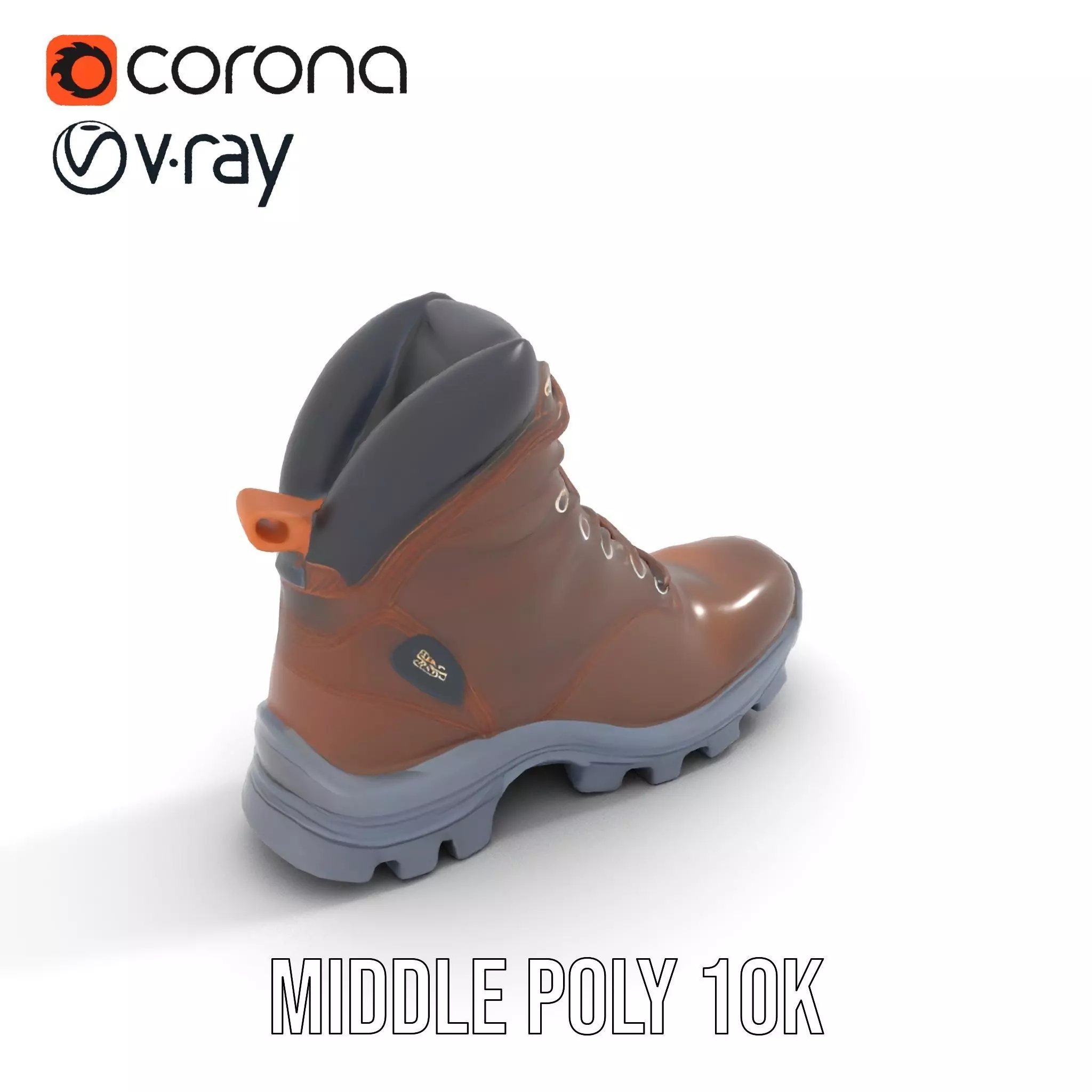Rugged Leather Boot model pack Low-poly 3D model_6