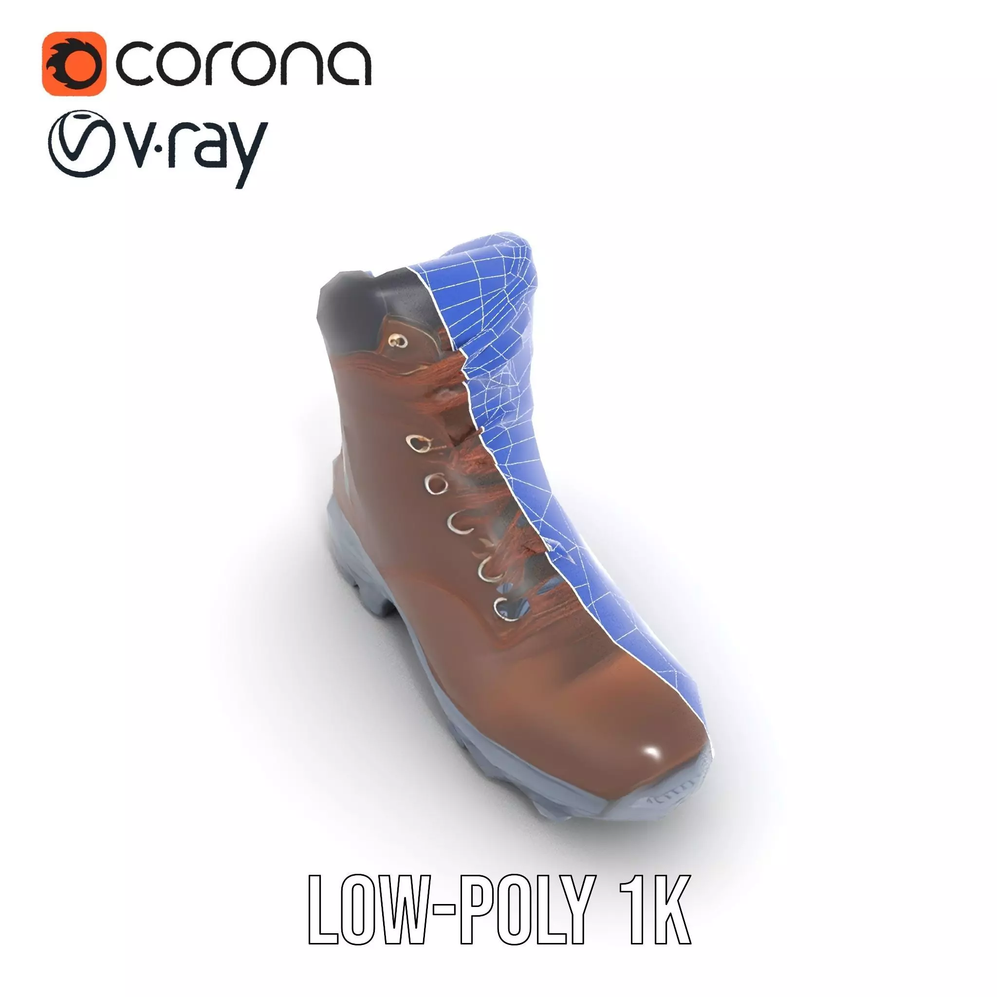 Rugged Leather Boot model pack Low-poly 3D model_25