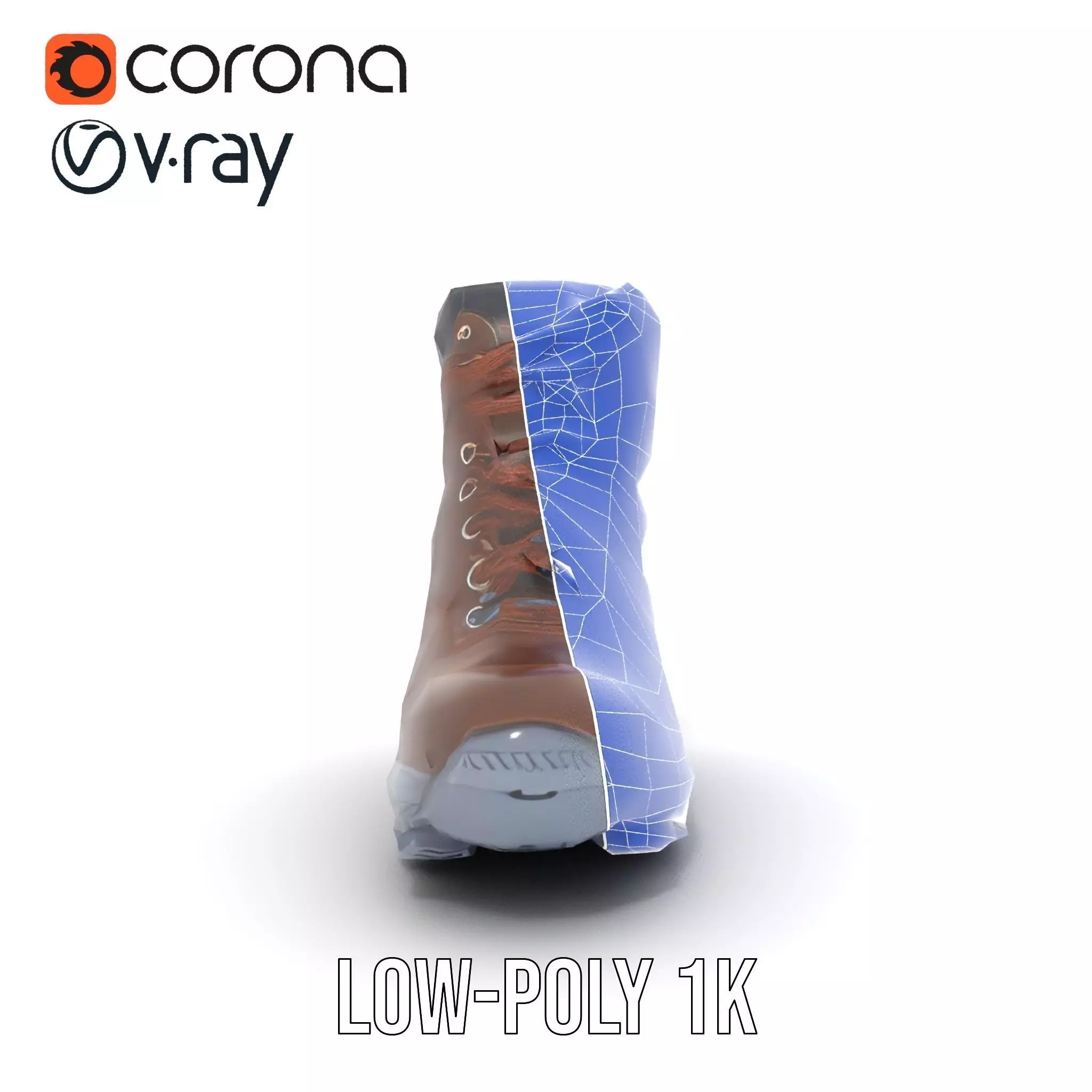 Rugged Leather Boot model pack Low-poly 3D model_30