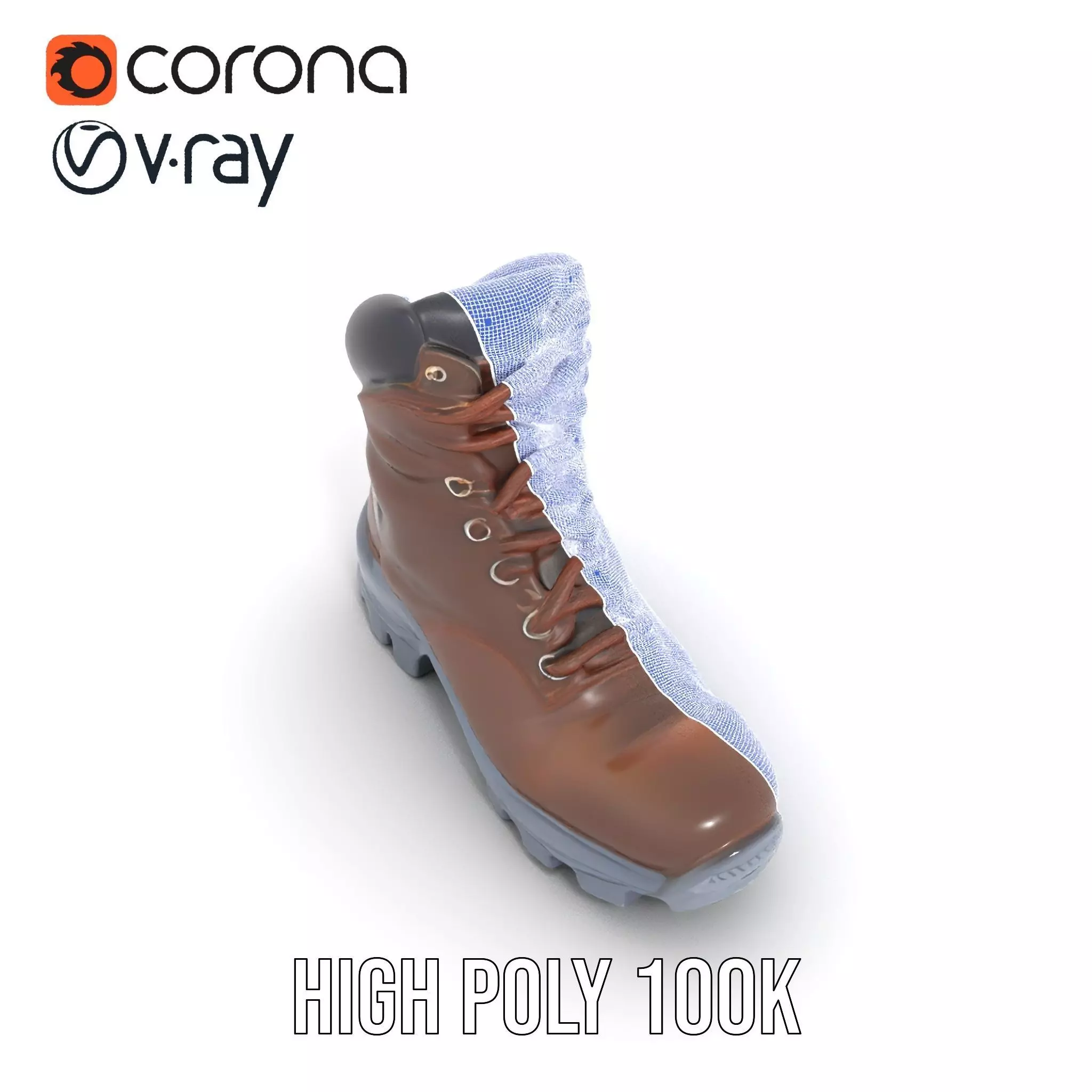 Rugged Leather Boot model pack Low-poly 3D model_31