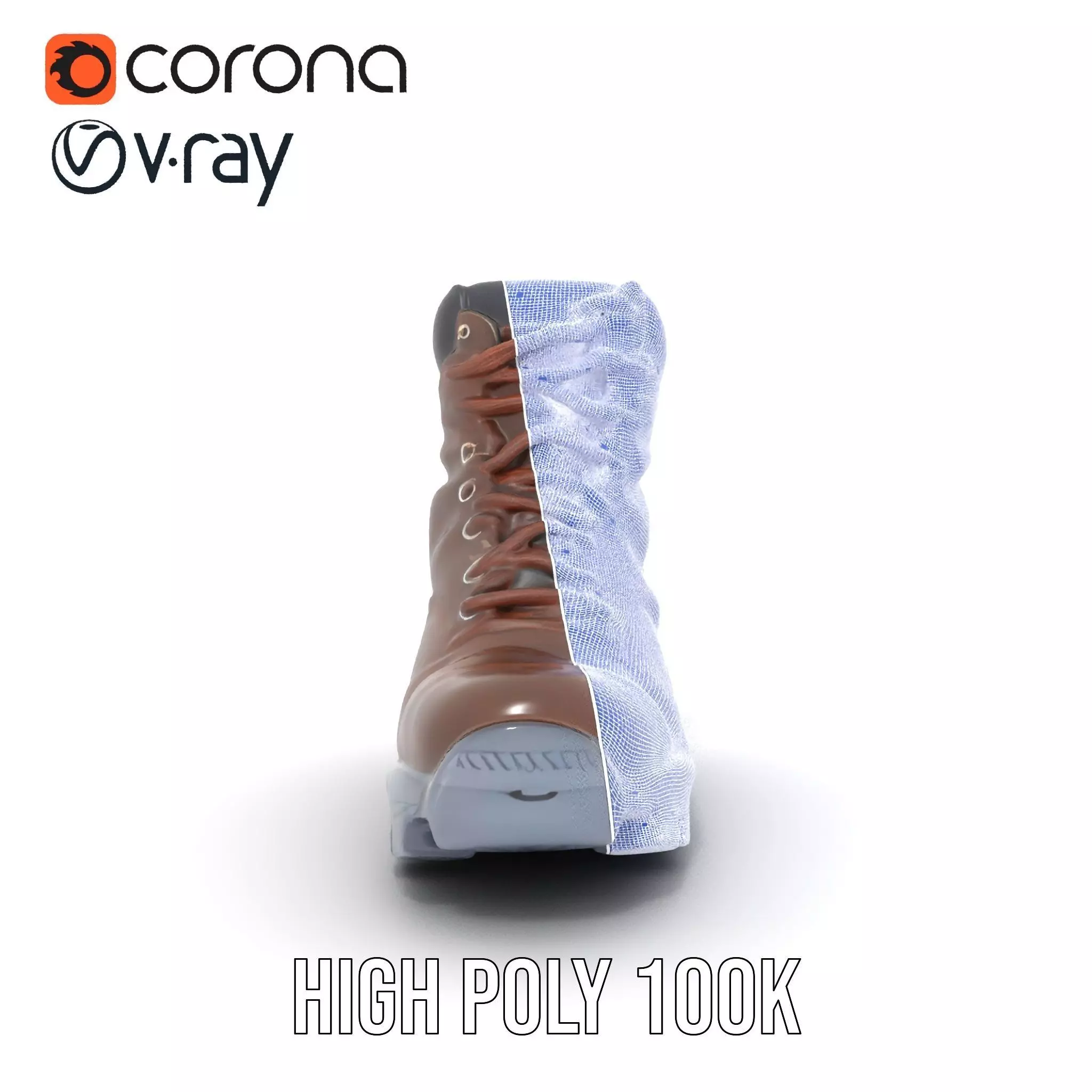 Rugged Leather Boot model pack Low-poly 3D model_32