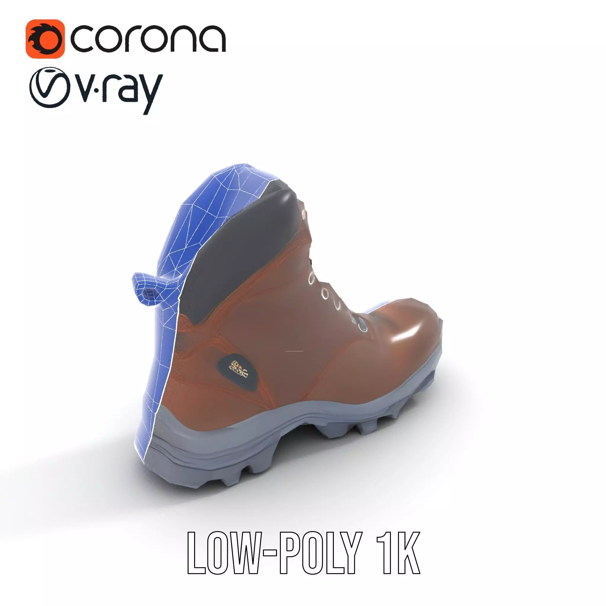 Rugged Leather Boot model pack Low-poly 3D model_14