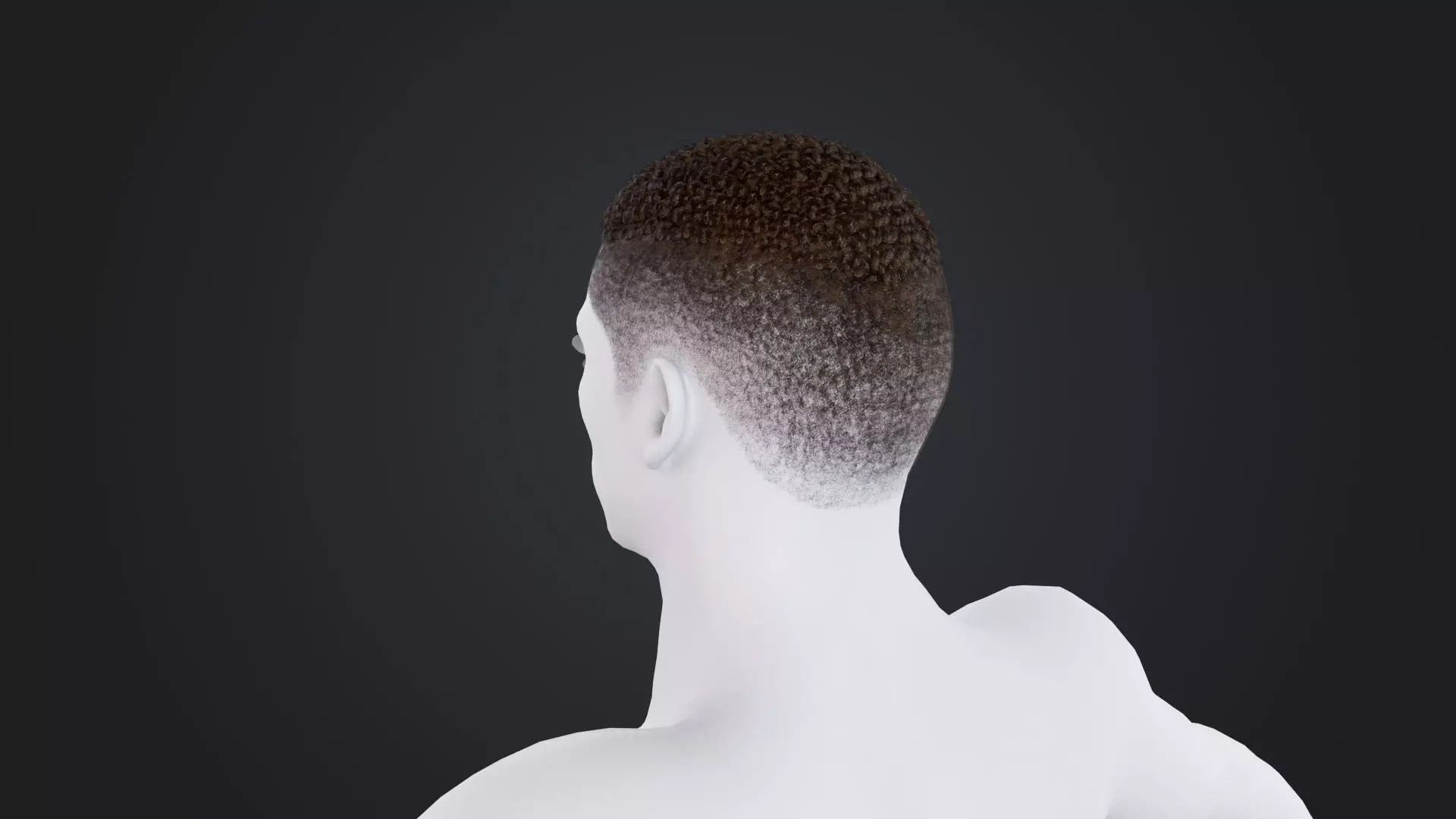 African character Hair Low-poly 3D model_3