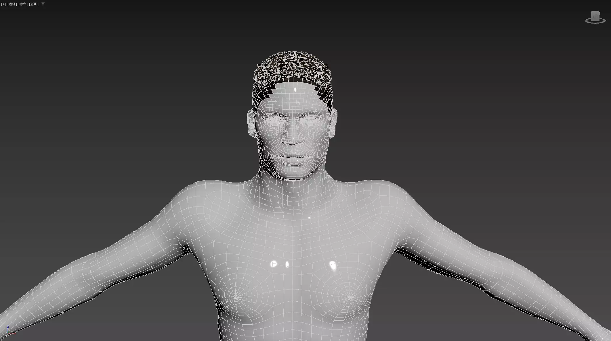 African character Hair Low-poly 3D model_13