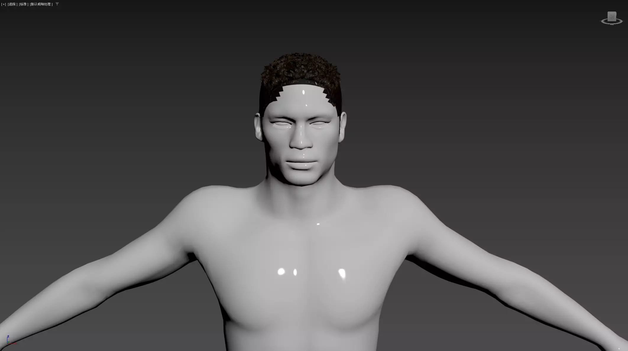 African character Hair Low-poly 3D model_14