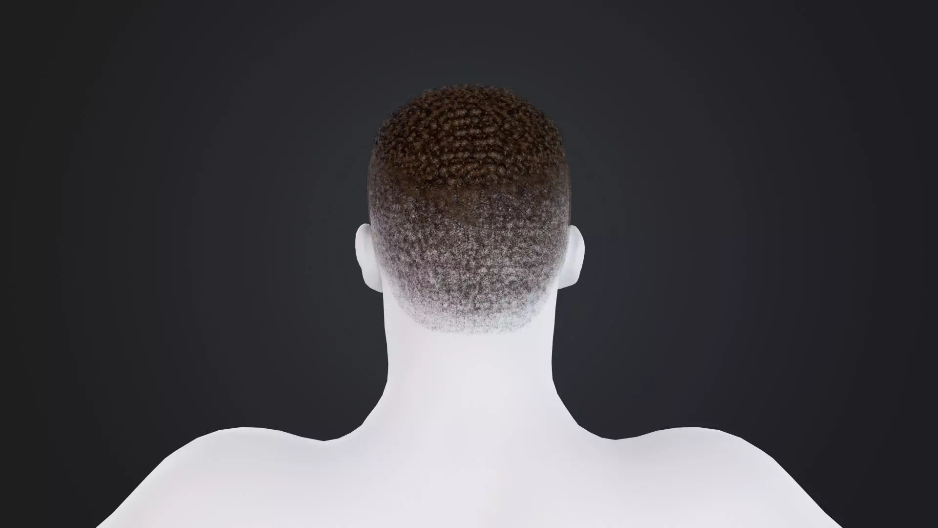 African character Hair Low-poly 3D model_4