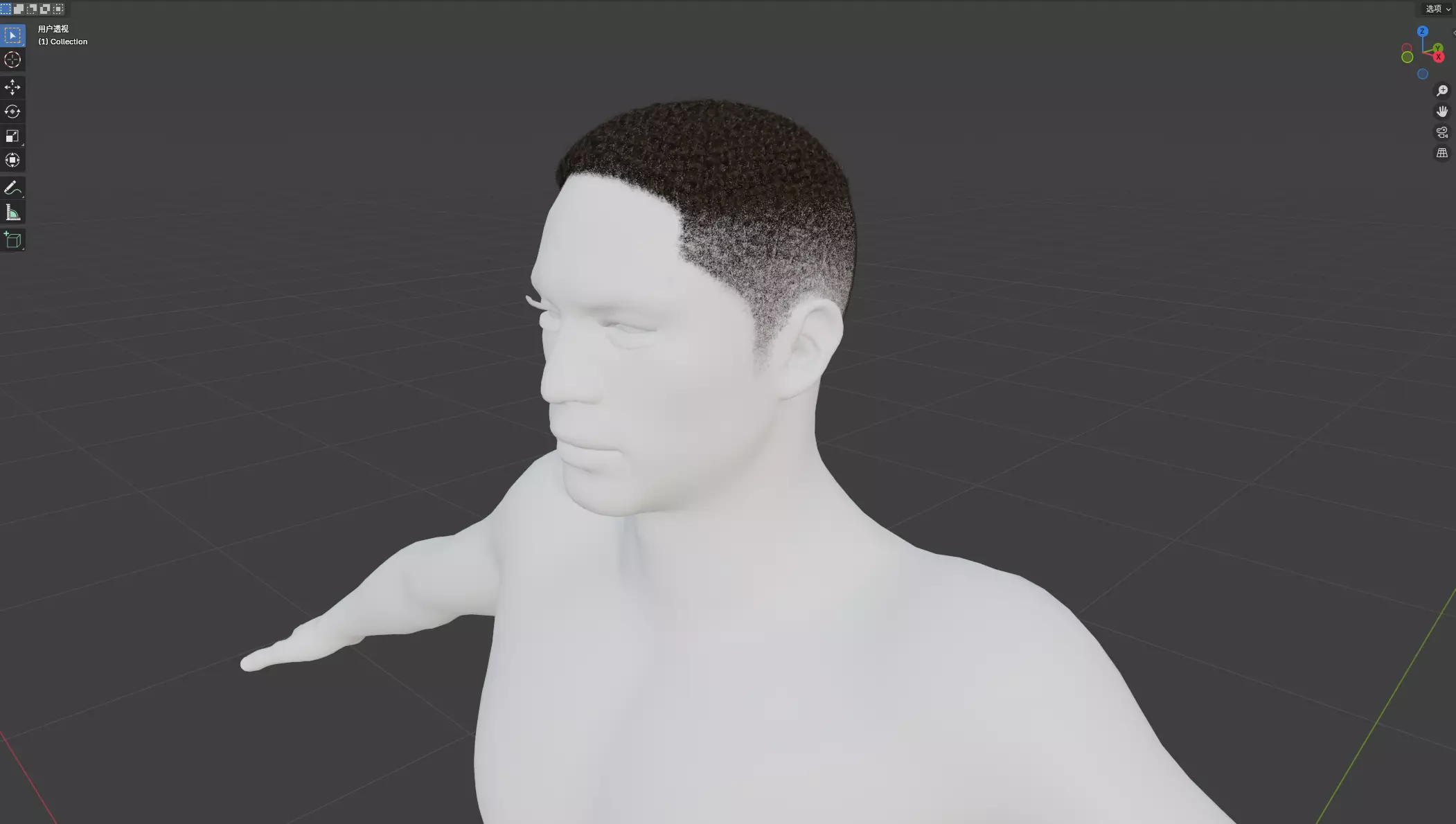 African character Hair Low-poly 3D model_12