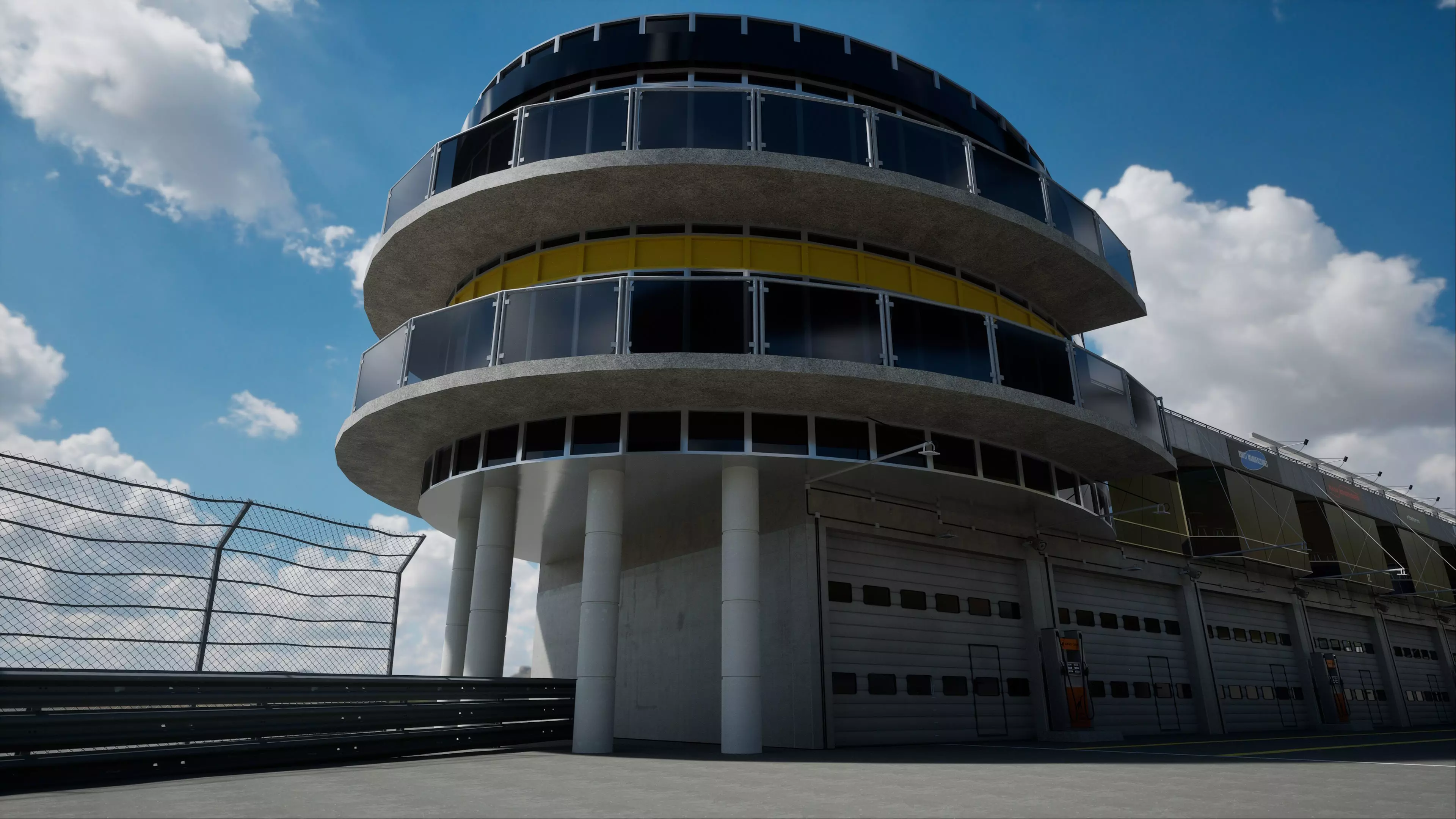 Nurburgring Racetrack Pitstopgarages Ending  3D model_1