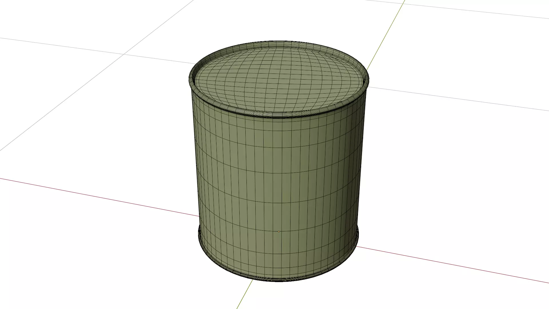 Aluminium Rounded Tin can Low-poly 3D model_8