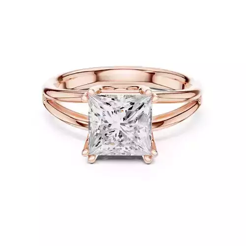 Solitaire Princess Diamond Split Shank Wedding Ring File Video