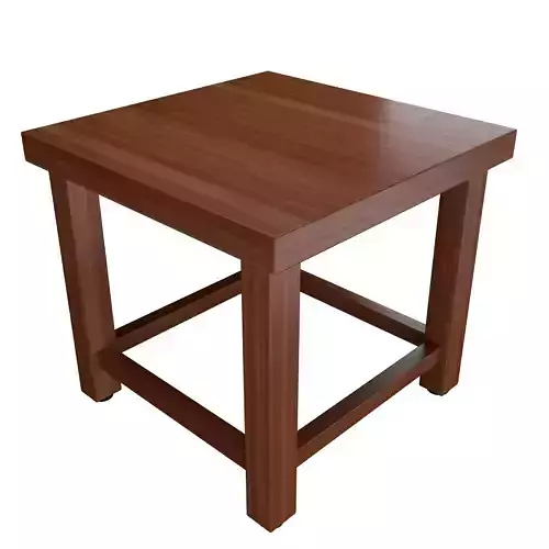 Modern Walnut Engineered Wooden Square Table  PBR Textures Ready