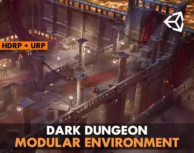 Dark Dungeon MODULAR - UNITY -HDRP-URP- Low-poly 3D model Dark Dungeon MODULAR - UNITY -HDRP-URP- Low-poly 3D model