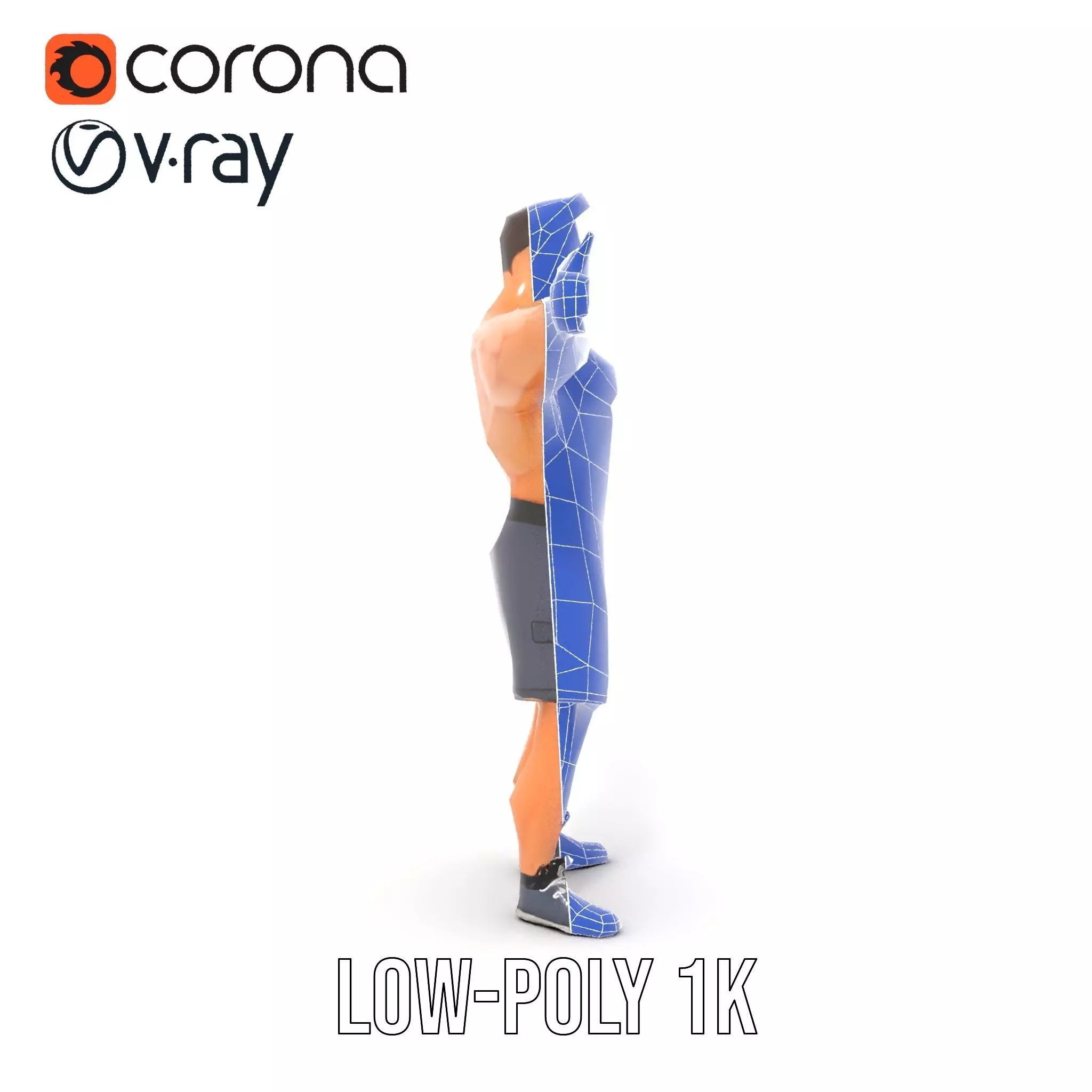 Muscular Cartoon Character model pack Low-poly 3D model_22